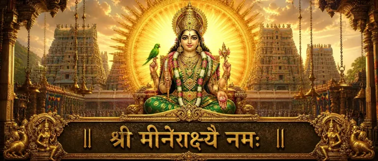 मीनाक्षीं पञ्चरत्नम् - five jewels in praise of Goddess Meenakshi-- her radiance, compassion, sacred beauty, wisdom, musical grace, and deeper divine nature.