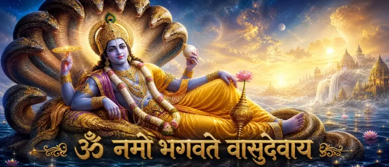 Om Namo Bhagavate Vasudevaya and why this mantra feels close to Vishnu and Krishna devotion. contains exact sanskrit text text:ॐ नमो भगवते वासुदेवाय