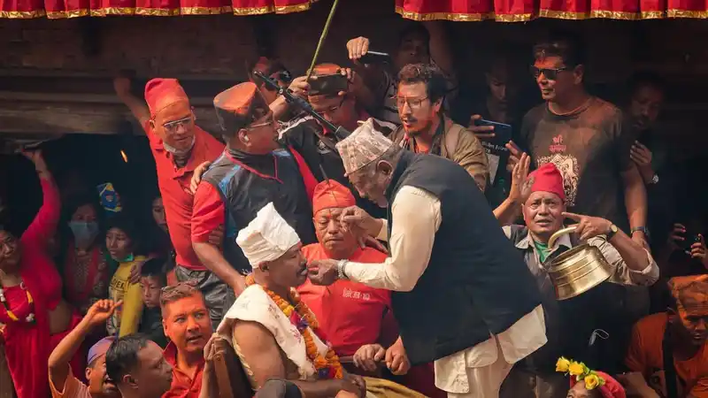 Participants at the Biska Jatra festival in Bode, Nepal, celebrating vibrant cultural traditions.
