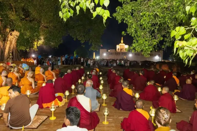 Monks gather for a religious ceremony during Buddha Jayanti in Nepal.