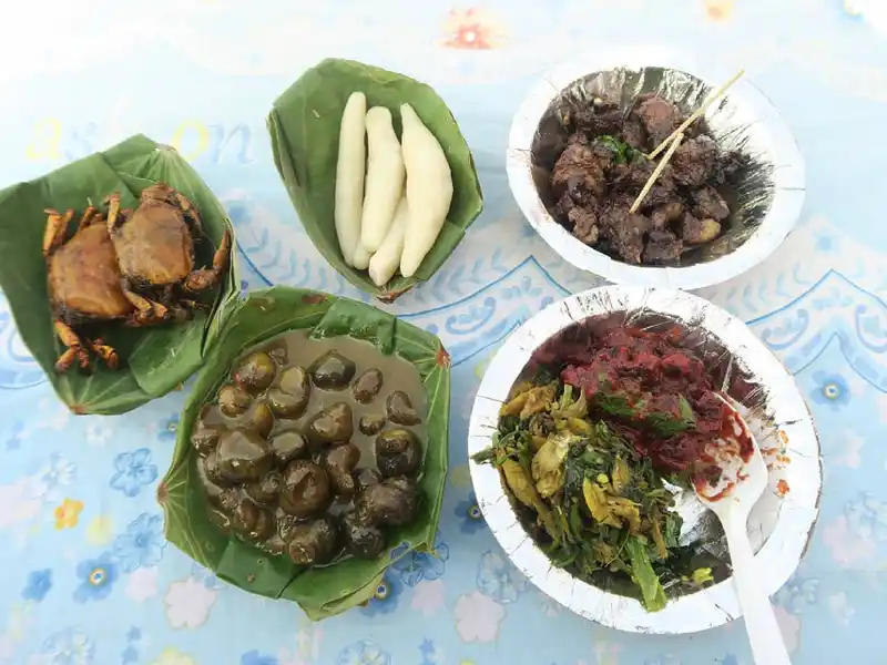 Maghe Sankranti Tharu feast: Traditional Nepali food celebrating the festival.