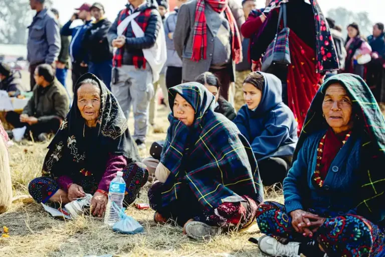 Nepali women celebrating Tamu Loshar festival in Nepal.