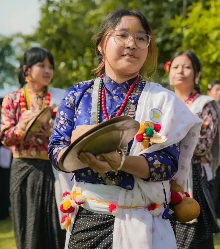 Kirat women at Udhauli Parva festival in Nepal, celebrating culture and tradition.